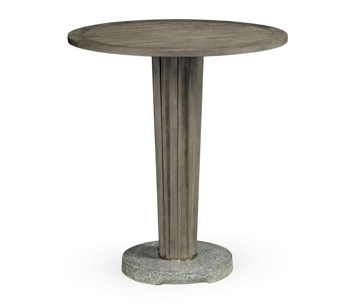 Jonathan Charles Hampton Round Outdoor Bar Table in Grey.
