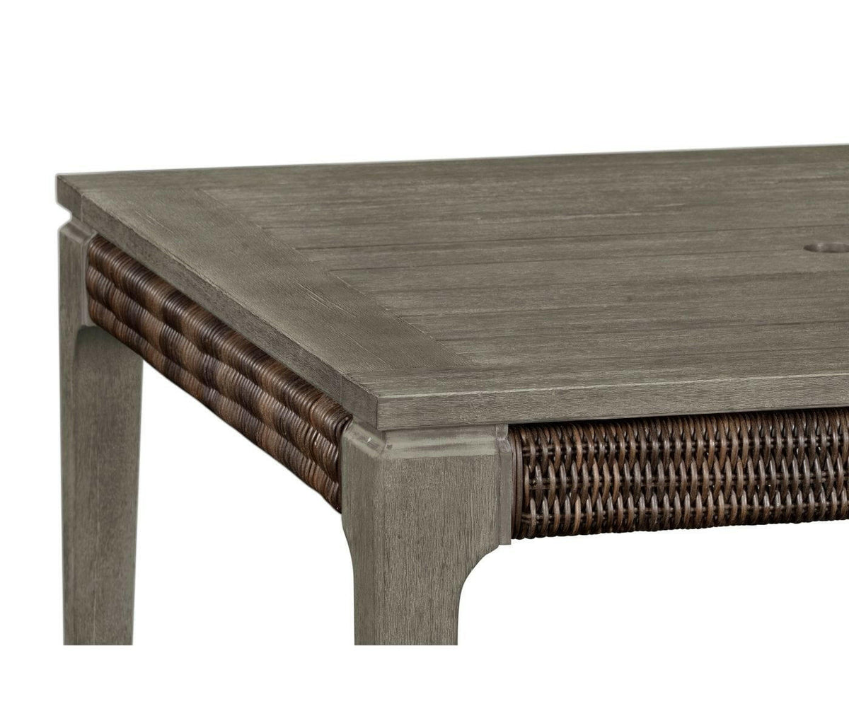 Jonathan Charles Hampton Square Outdoor Dining Table in Grey.