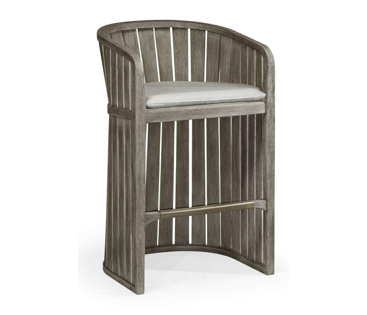 Jonathan Charles Slatted Grey Outdoor Bar Stool.