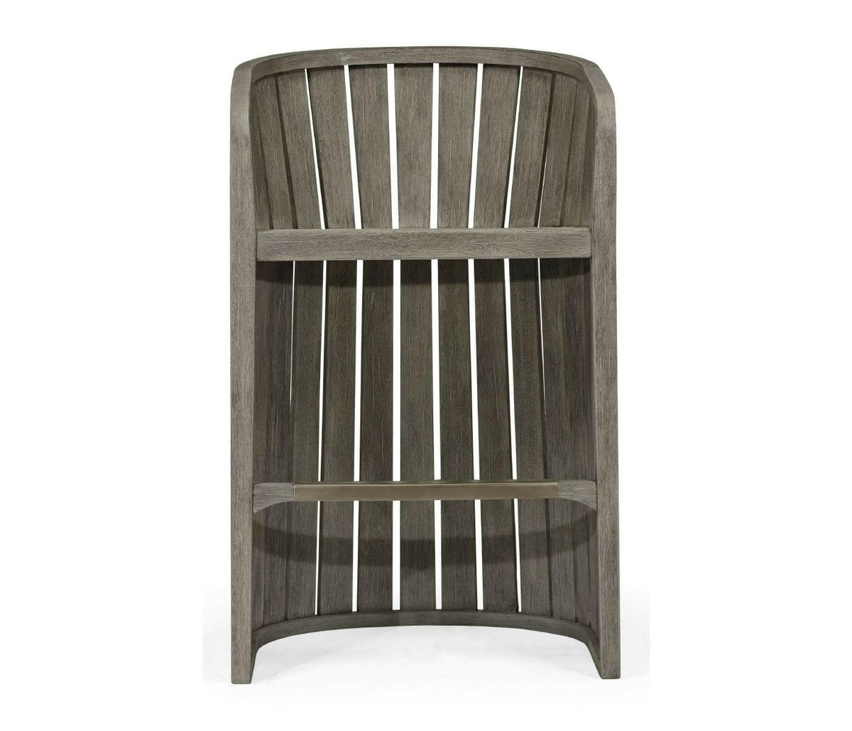 Jonathan Charles Slatted Grey Outdoor Bar Stool.