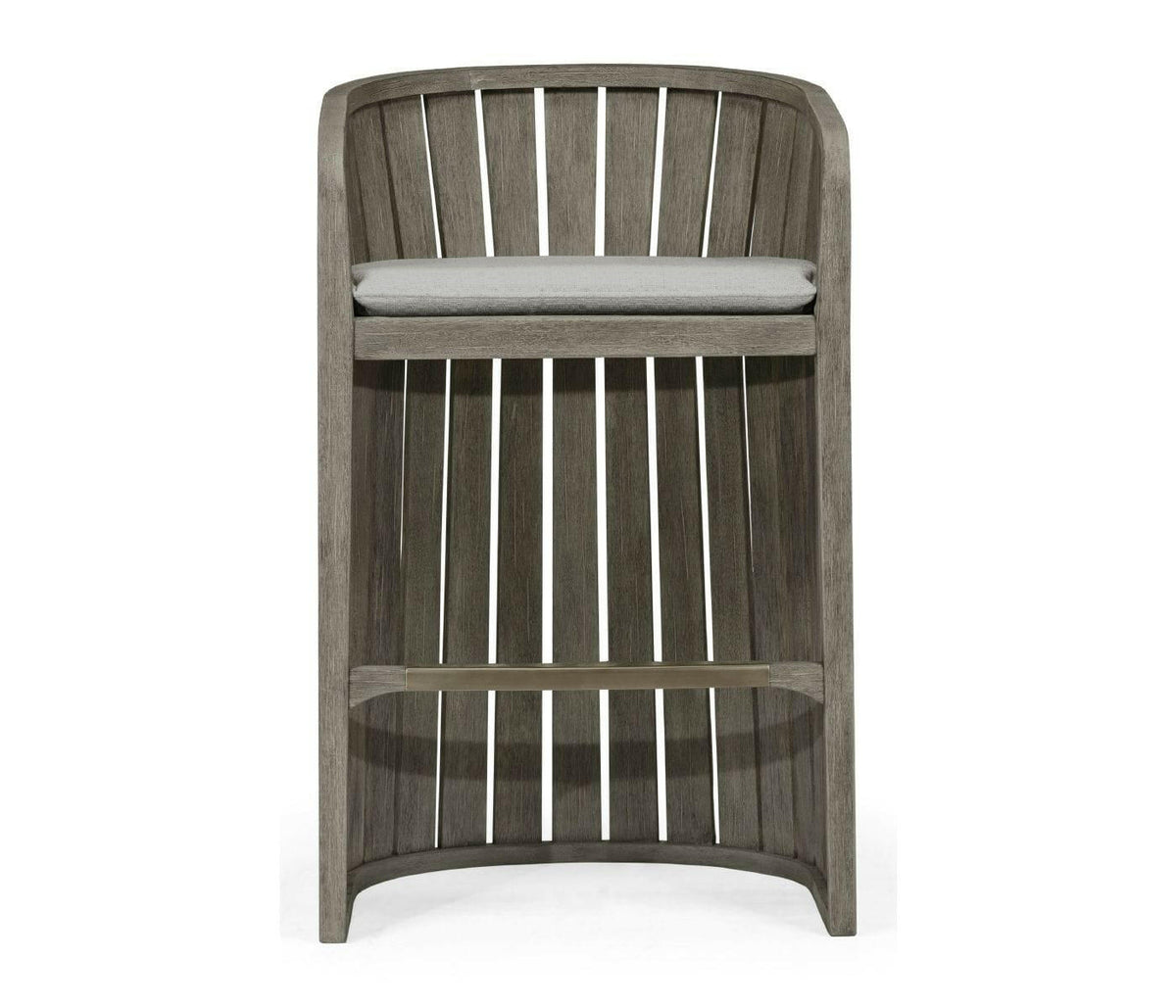 Jonathan Charles Slatted Grey Outdoor Bar Stool.