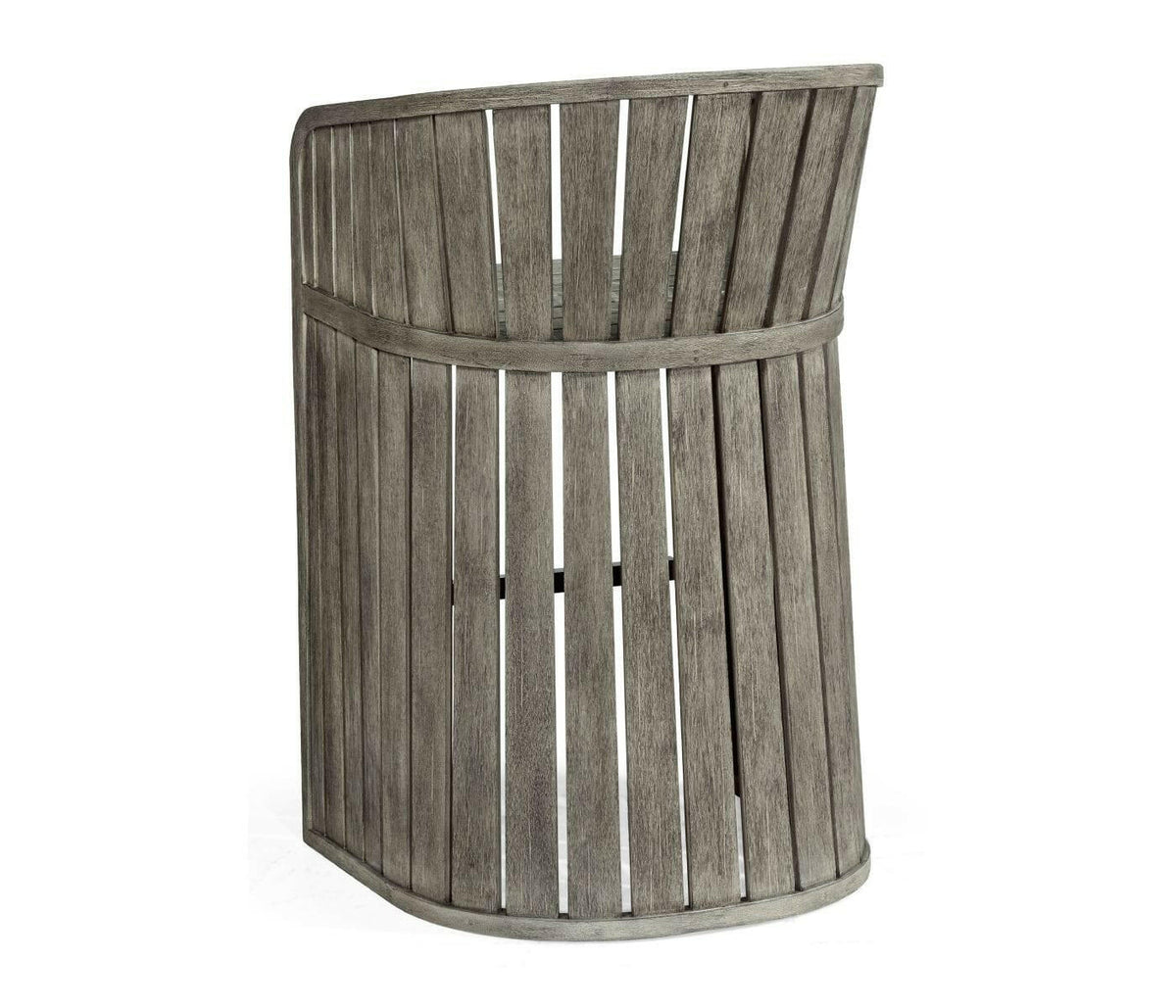 Jonathan Charles Slatted Grey Outdoor Bar Stool.