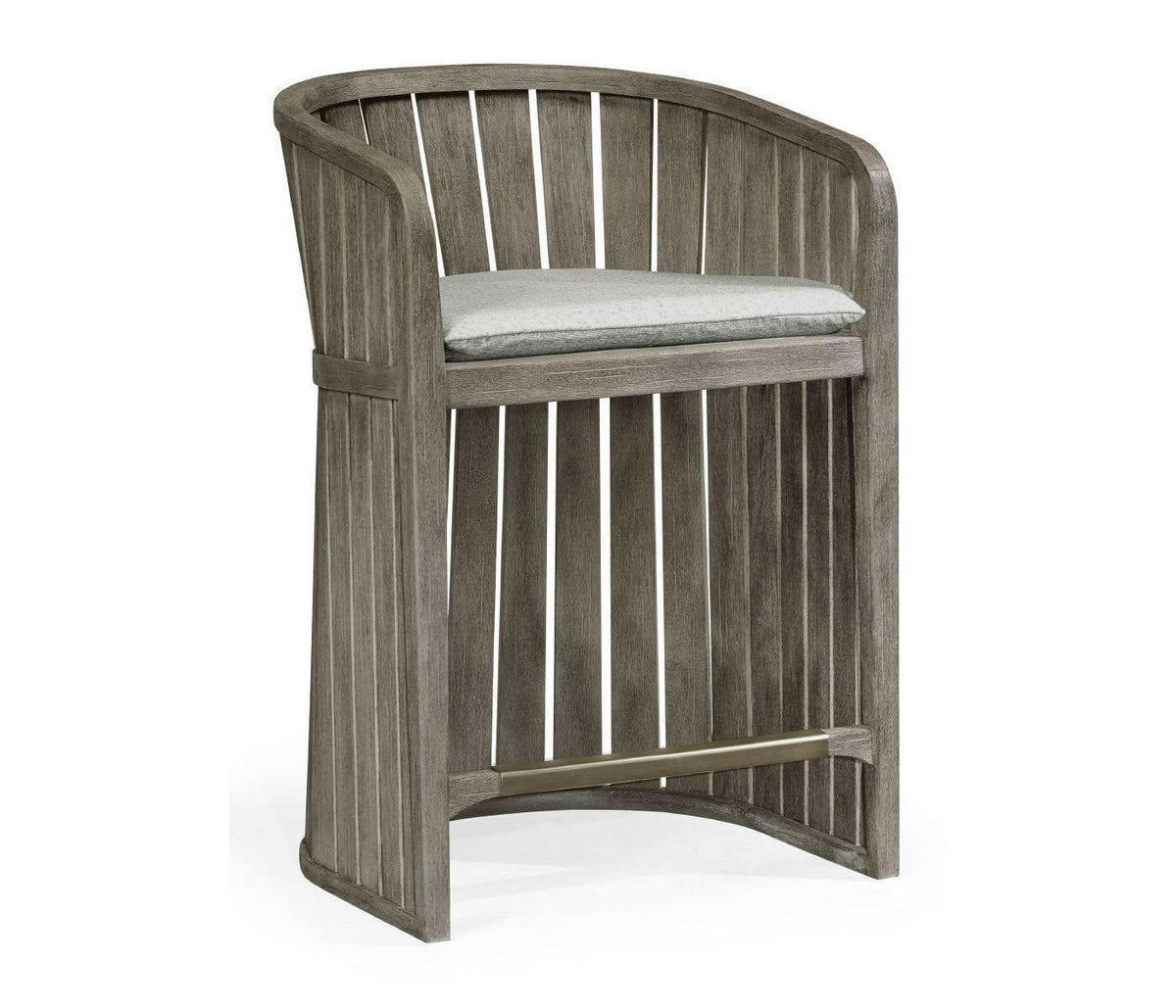 Jonathan Charles Slatted Grey Outdoor Counter Stool.
