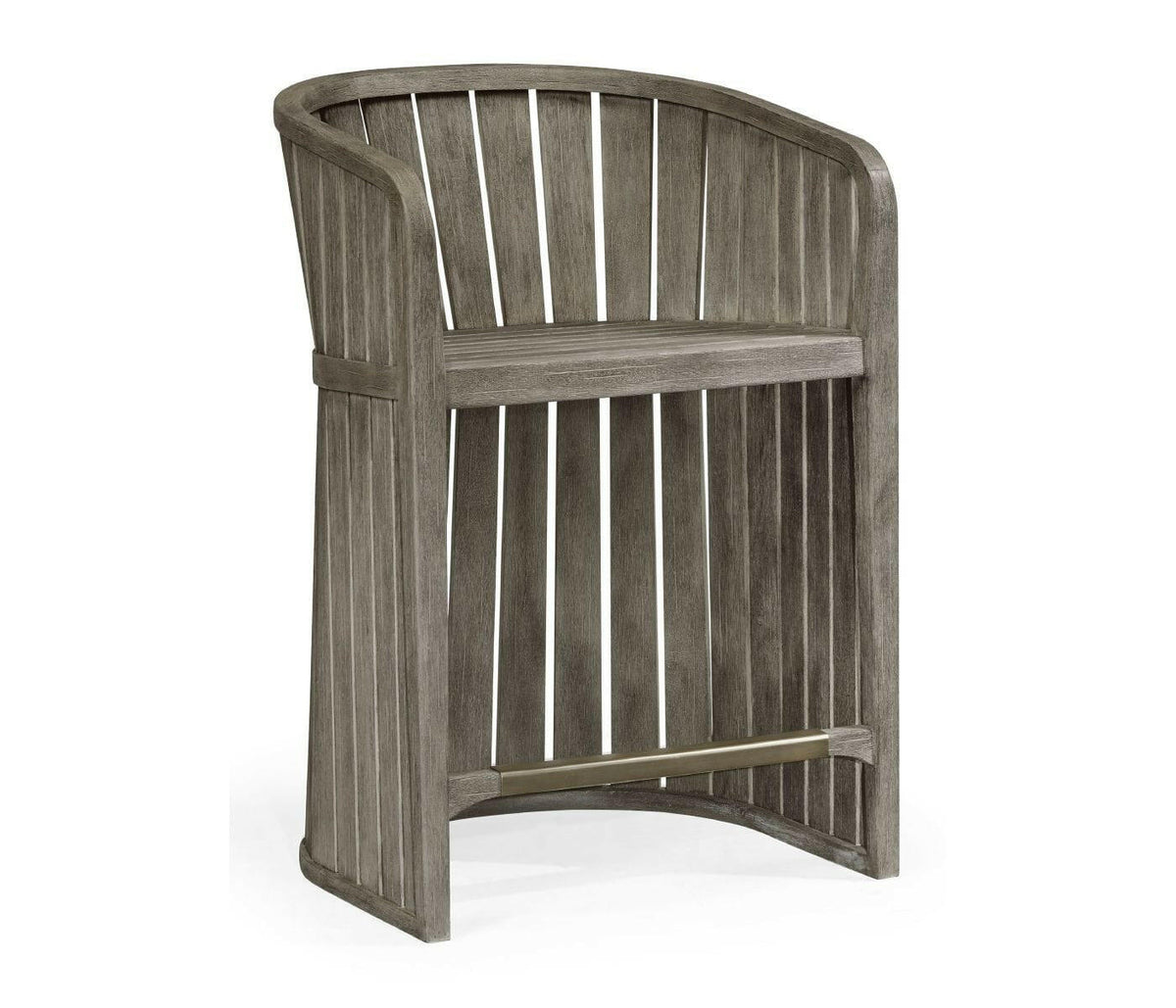 Jonathan Charles Slatted Grey Outdoor Counter Stool.