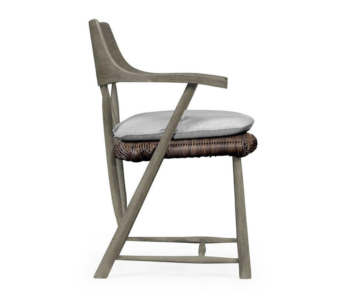 Jonathan Charles Smokers Style Grey Outdoor Dining Chair in Com.