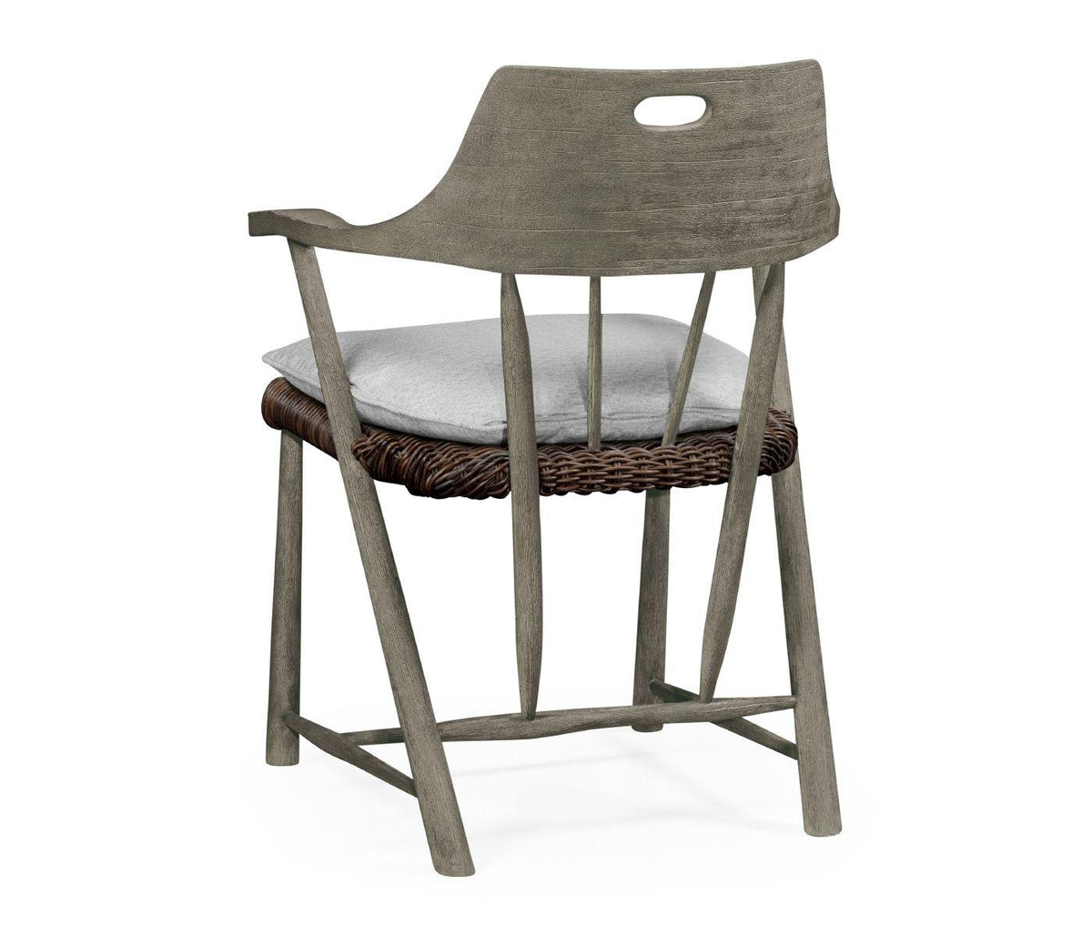Jonathan Charles Smokers Style Grey Outdoor Dining Chair in Com.
