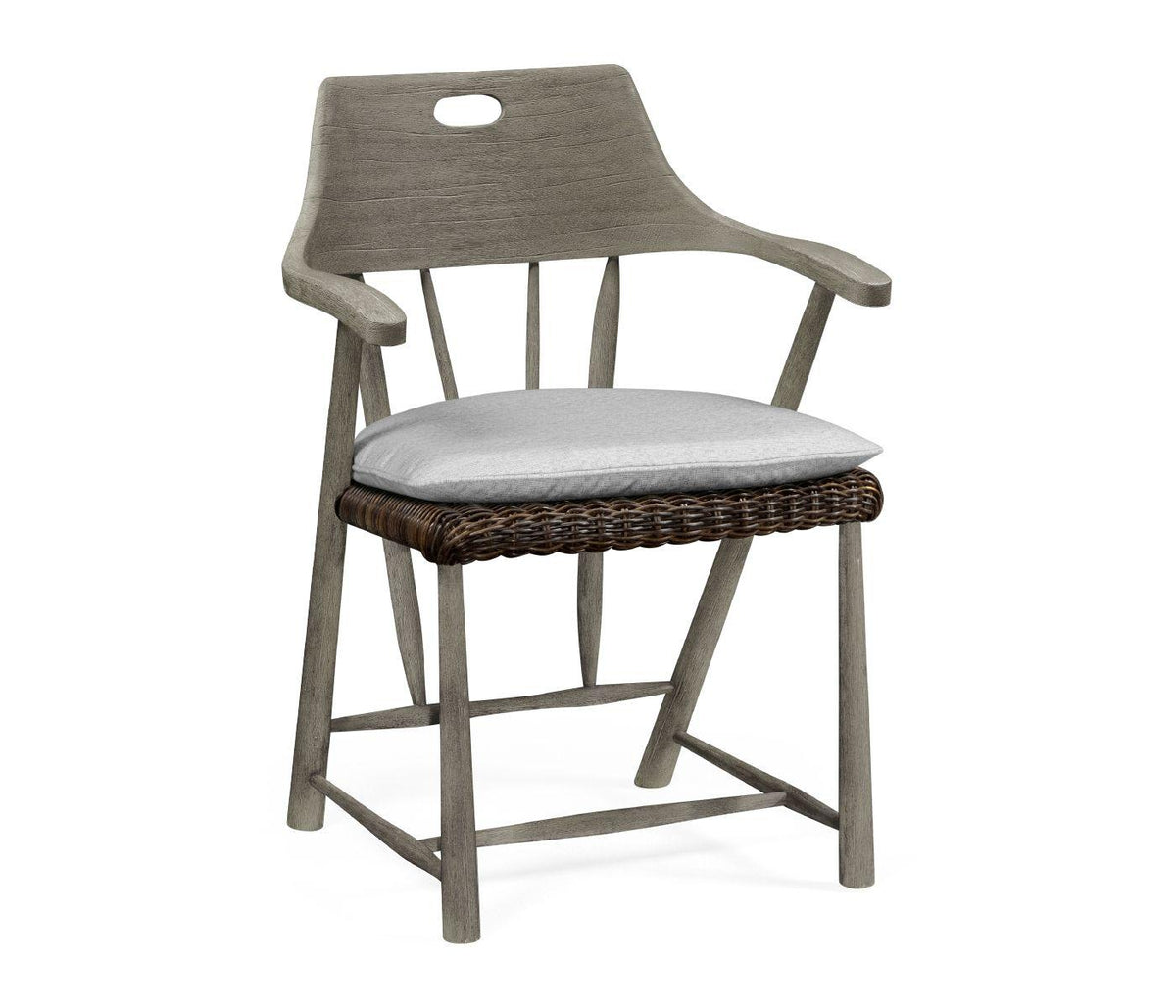 Jonathan Charles Smokers Style Grey Outdoor Dining Chair in Com.