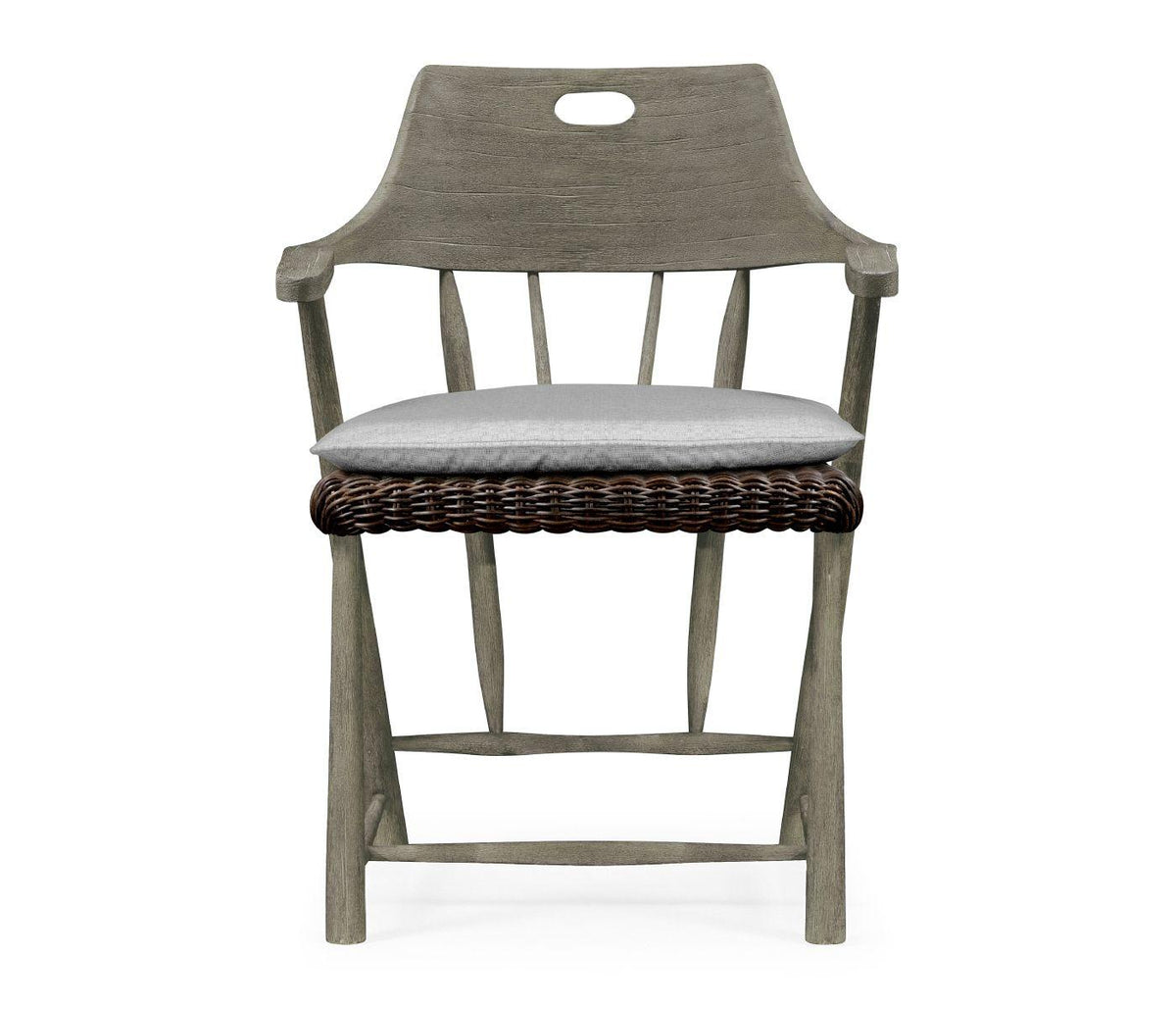 Jonathan Charles Smokers Style Grey Outdoor Dining Chair in Com.