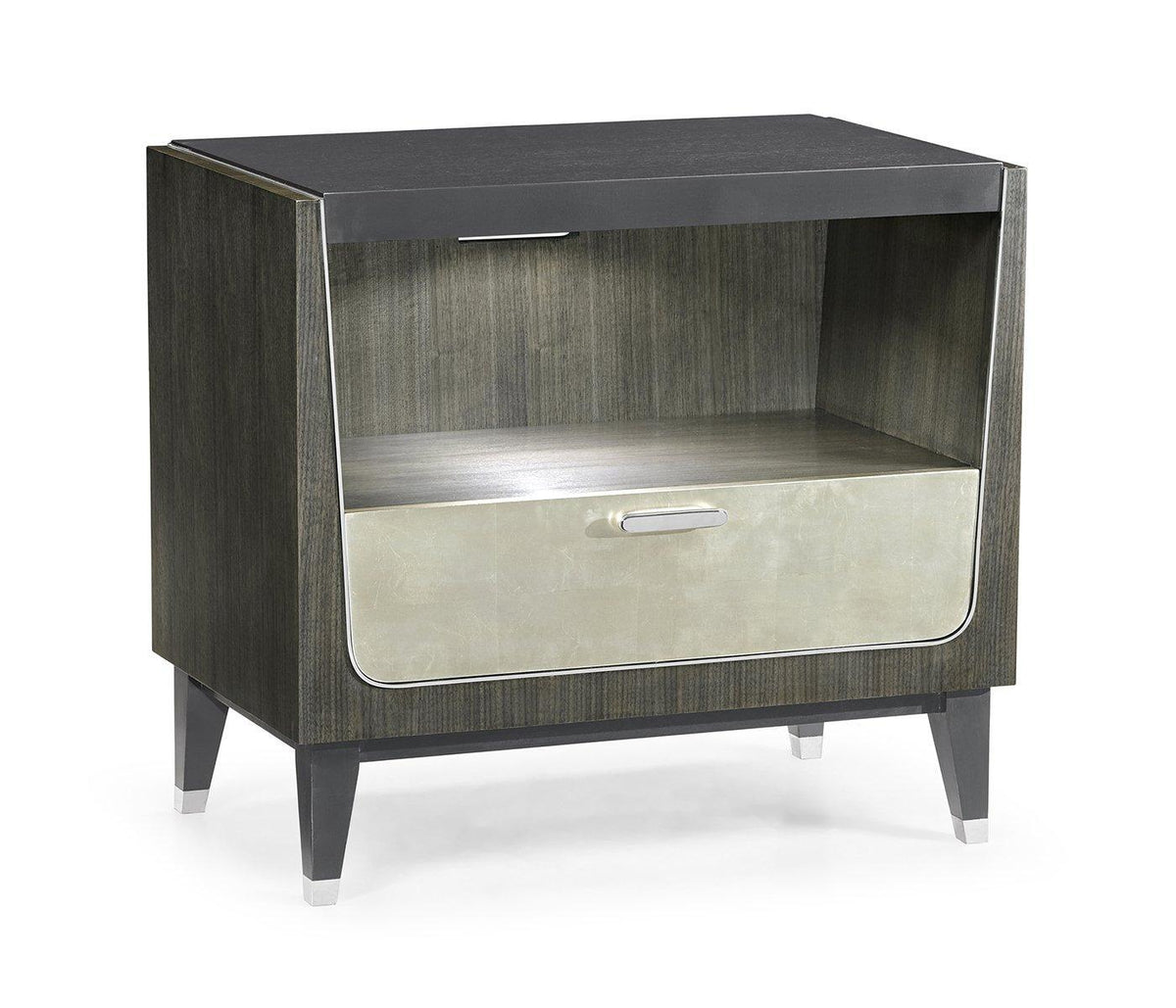 Jonathan Charles Bedside Cabinet in Dark Grey Walnut.