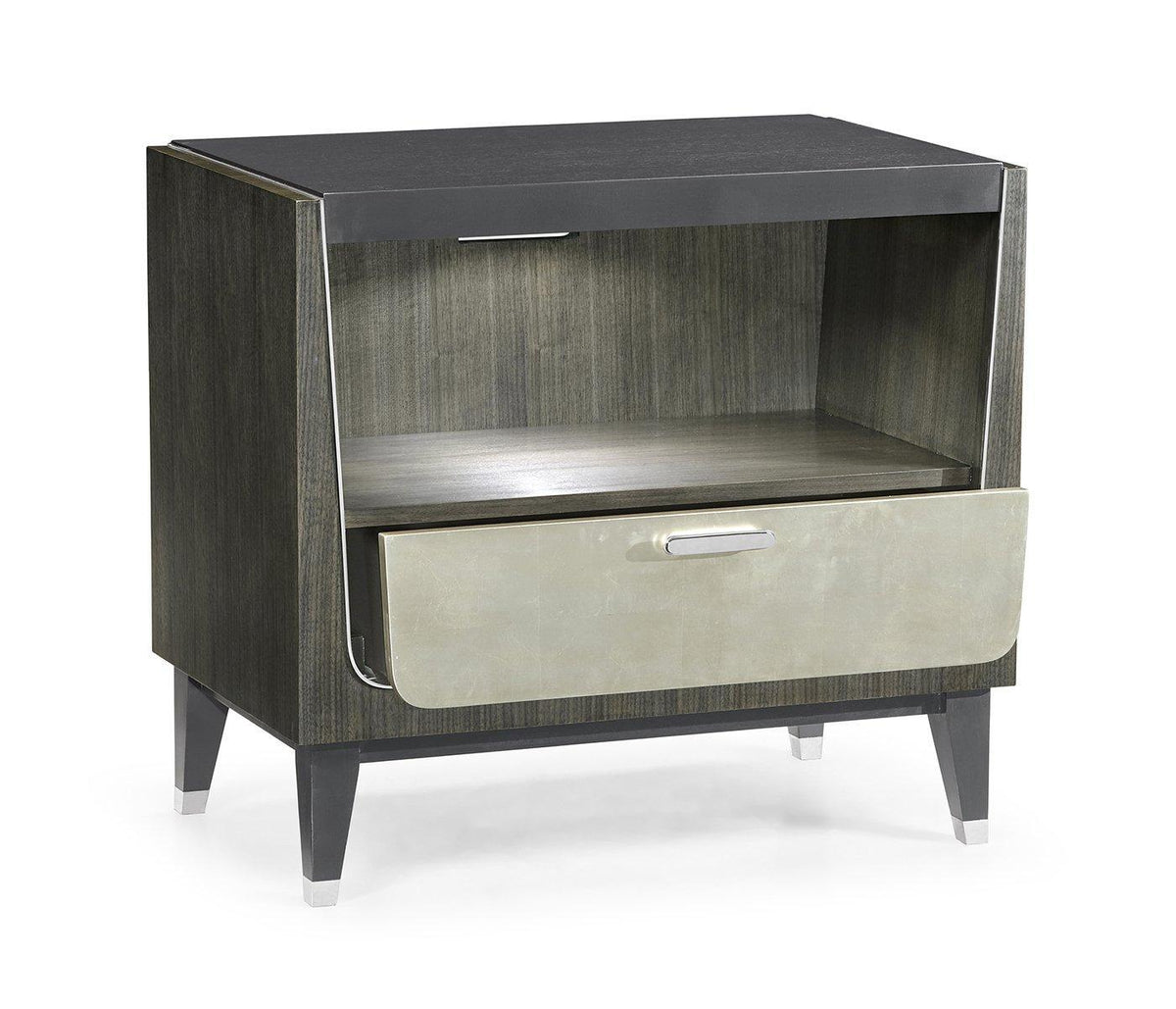 Jonathan Charles Bedside Cabinet in Dark Grey Walnut.