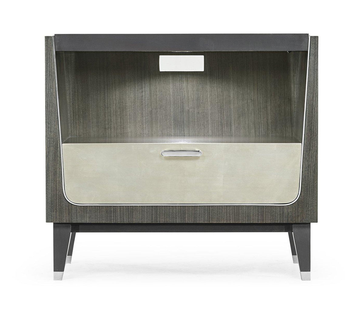 Jonathan Charles Bedside Cabinet in Dark Grey Walnut.