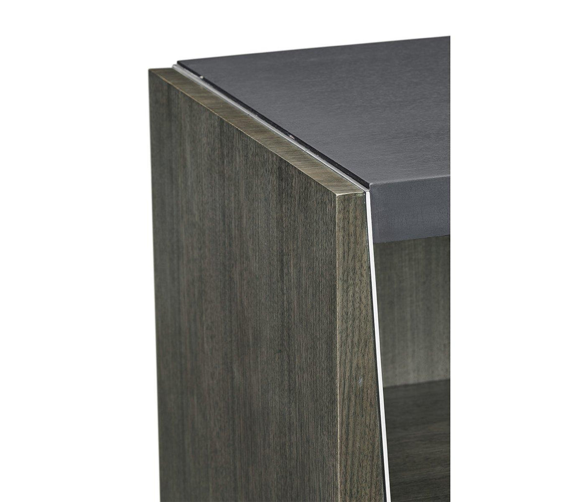 Jonathan Charles Bedside Cabinet in Dark Grey Walnut.