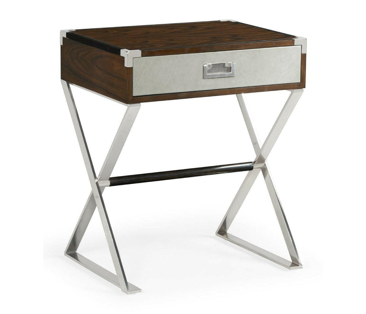 Jonathan Charles Bedside Table Military in Santos Rosewood.
