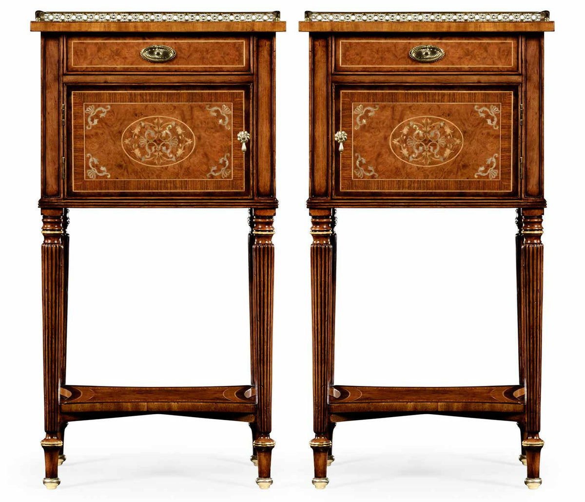 Jonathan Charles Bedside Table Mother of Pearl Set of 2.