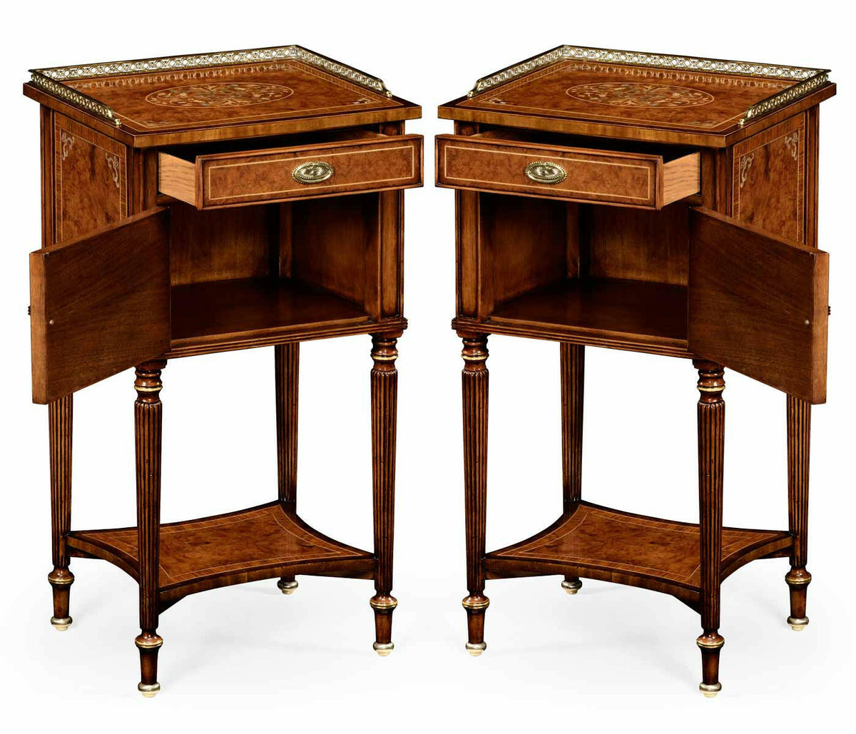 Jonathan Charles Bedside Table Mother of Pearl Set of 2.