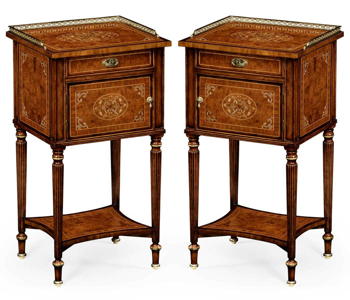 Jonathan Charles Bedside Table Mother of Pearl Set of 2.