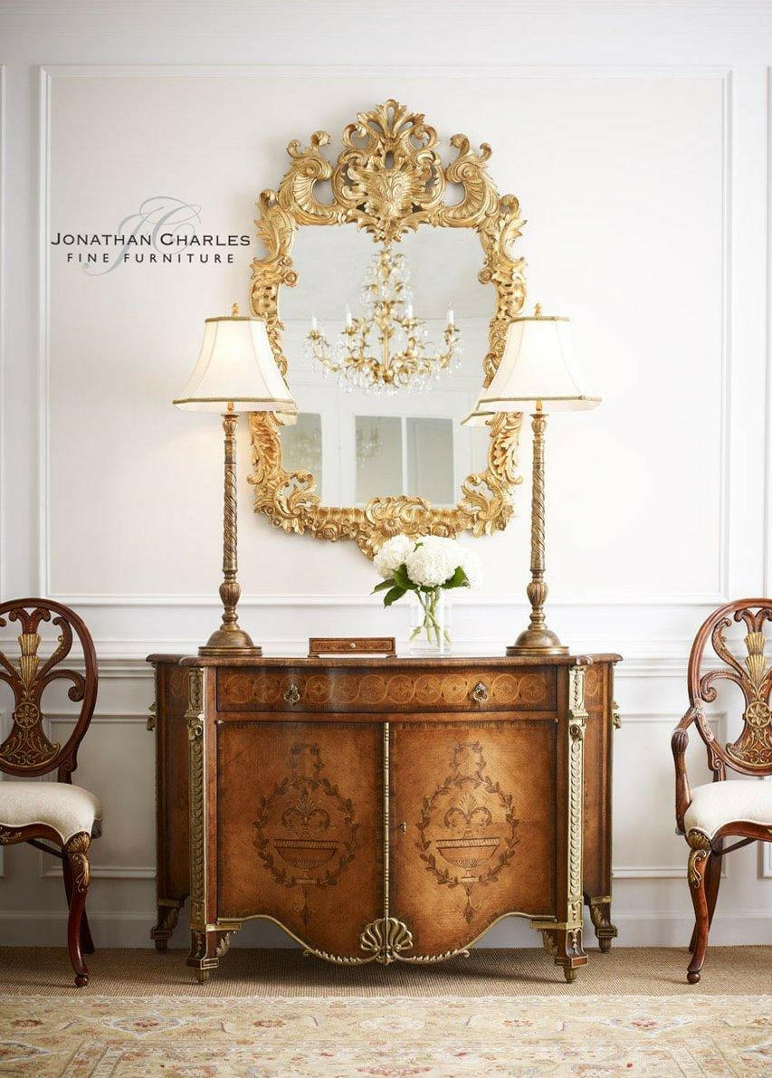 Jonathan Charles Cabinet Chest of Drawers Chippendale.