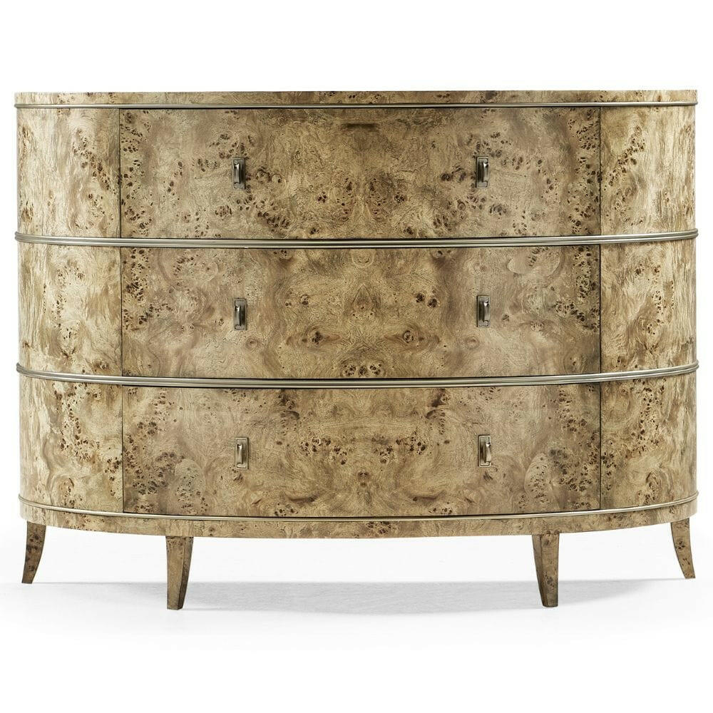 Jonathan Charles Cecilia Demi Lune Chest of Drawers.