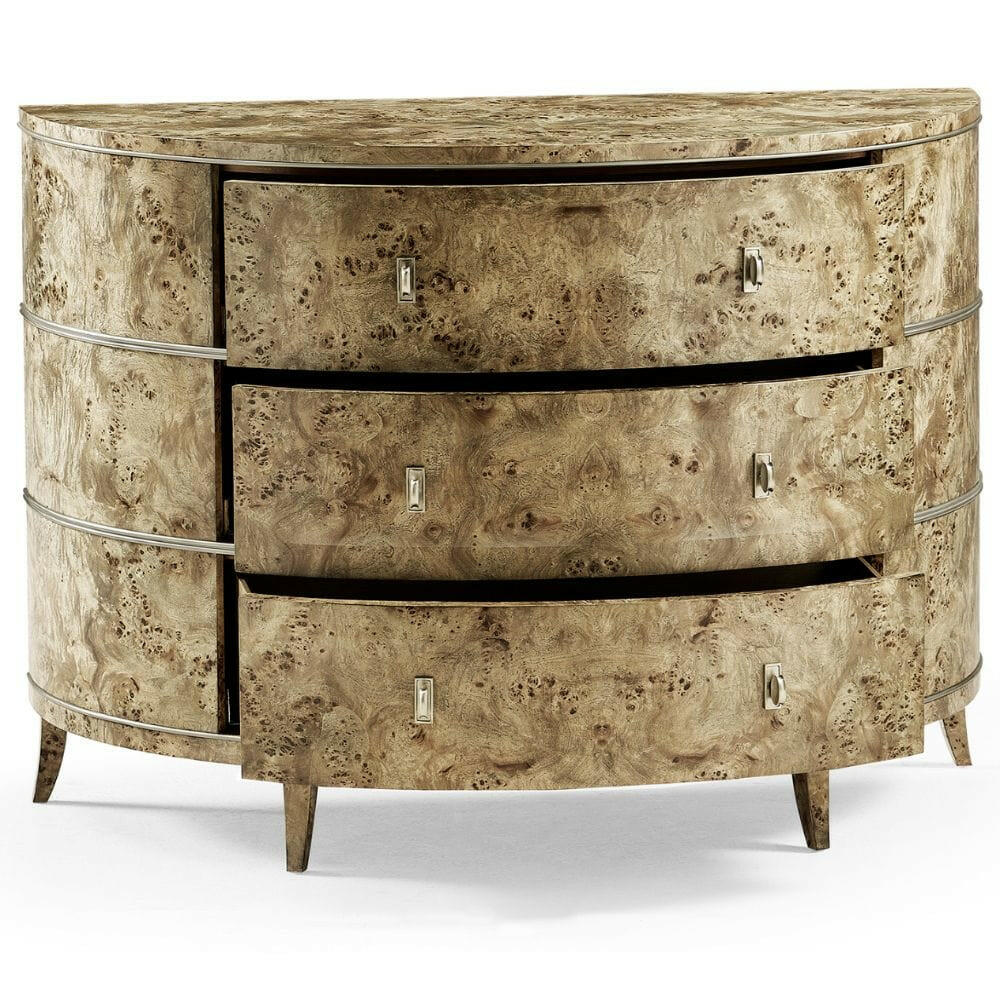 Jonathan Charles Cecilia Demi Lune Chest of Drawers.