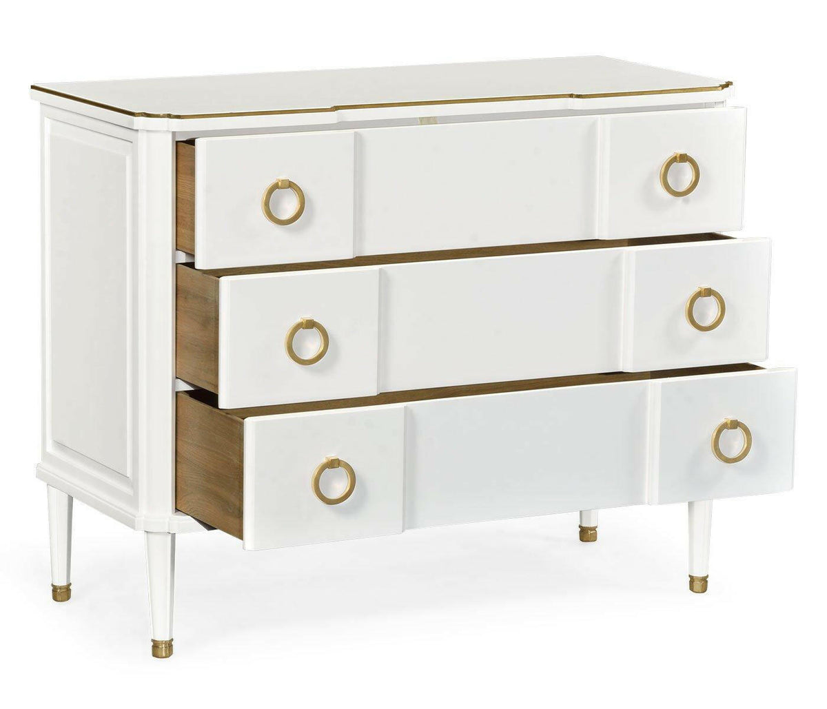 Jonathan Charles Chest of 3 Drawers Painted Ivory.