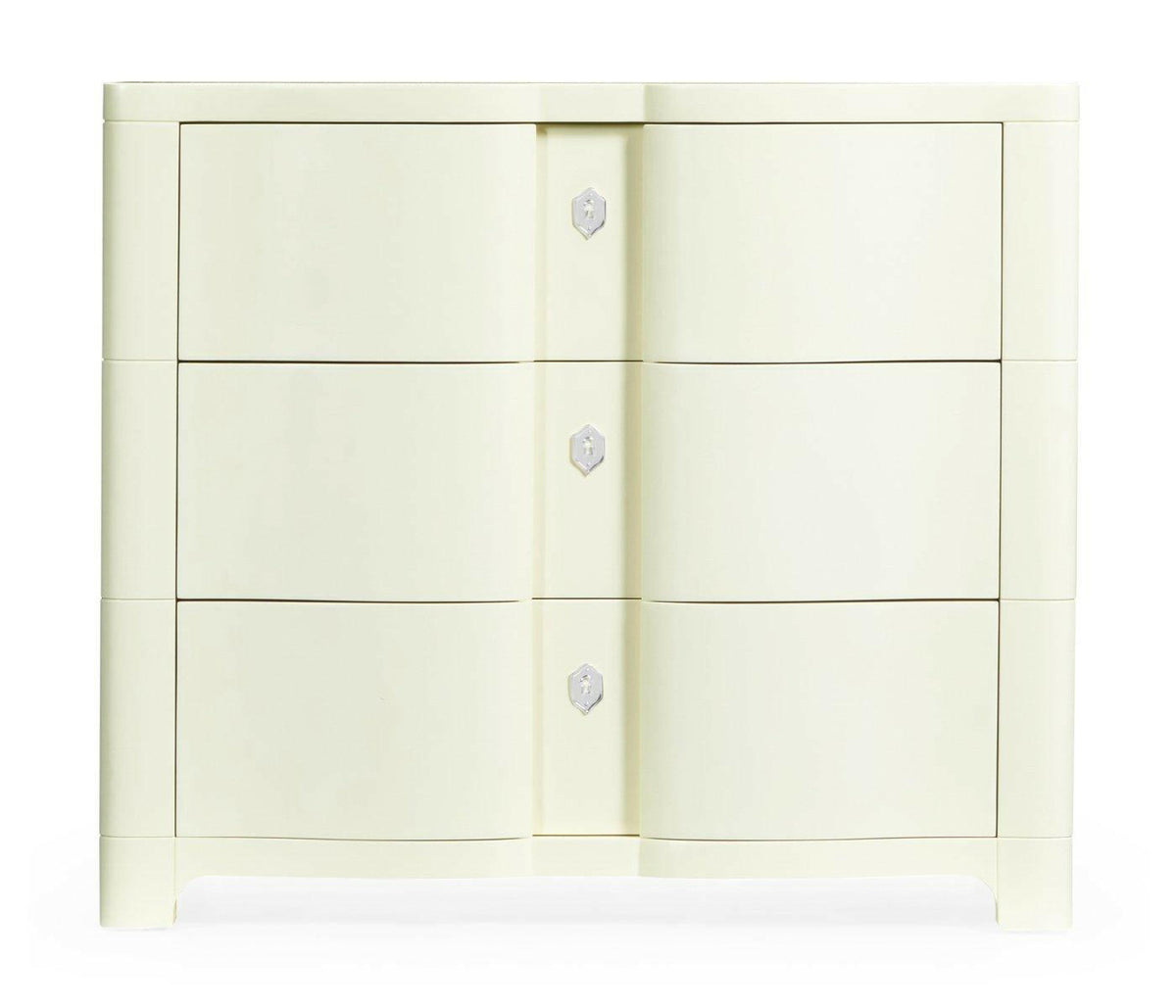 Jonathan Charles Chest of Drawers Bowfront in Ivory.