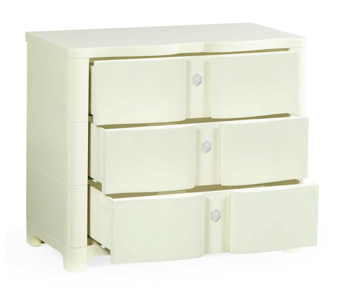 Jonathan Charles Chest of Drawers Bowfront in Ivory.