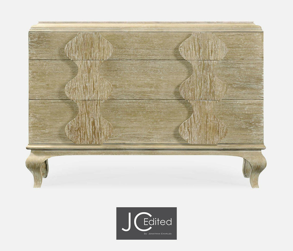 Jonathan Charles Chest of Drawers Eclectic with Marble Top - Limed Acacia.