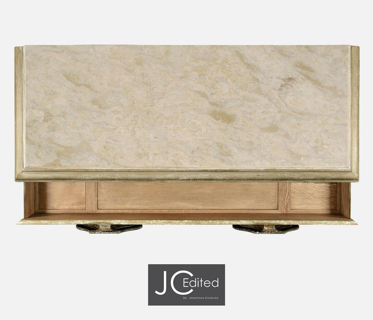 Jonathan Charles Chest of Drawers Eclectic with Marble Top - Limed Acacia.