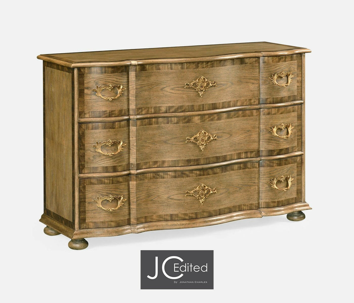 Jonathan Charles Chest of Drawers English Serpentine.