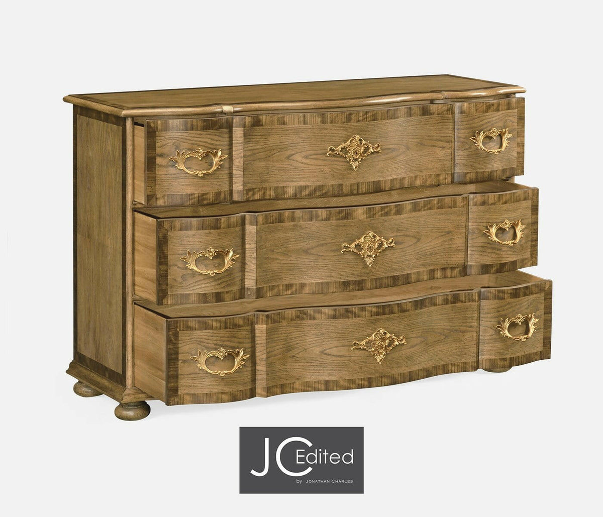 Jonathan Charles Chest of Drawers English Serpentine.