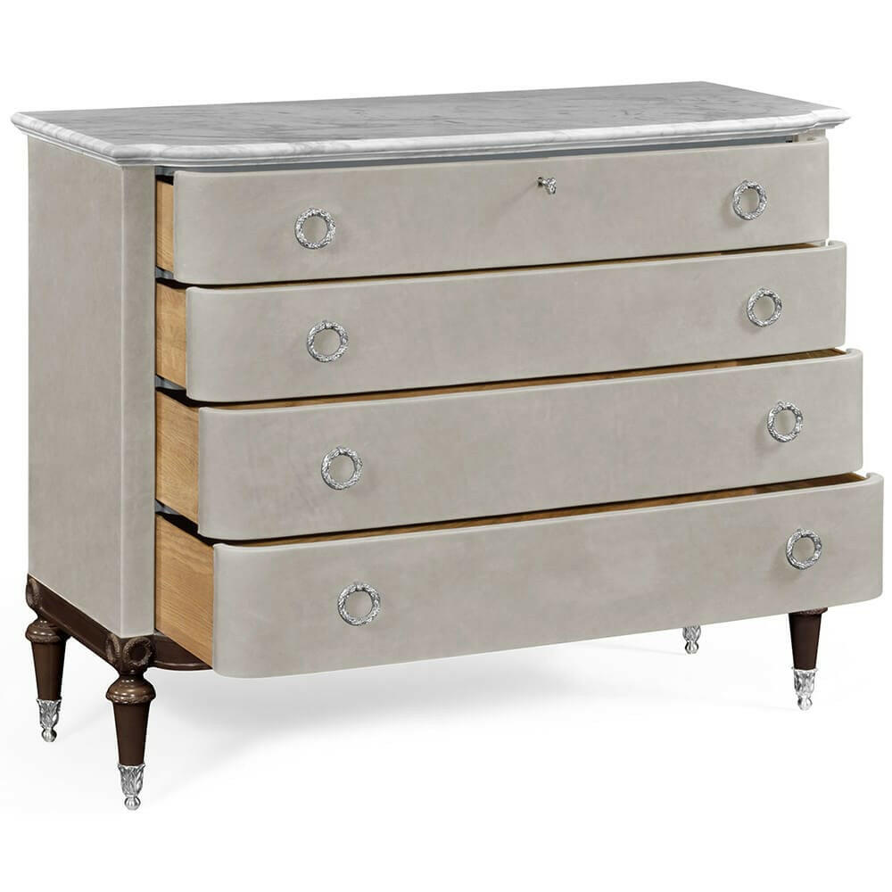 Jonathan Charles Chest of Drawers in Grey Leather.