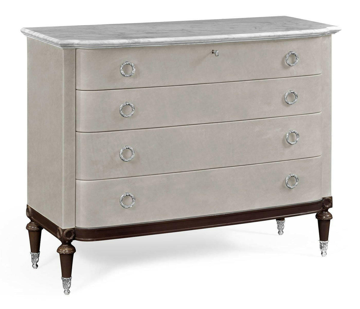 Jonathan Charles Chest of Drawers in Grey Leather.