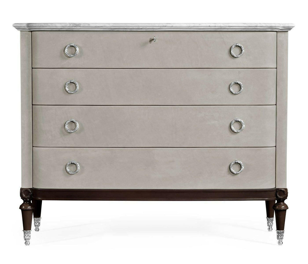 Jonathan Charles Chest of Drawers in Grey Leather.