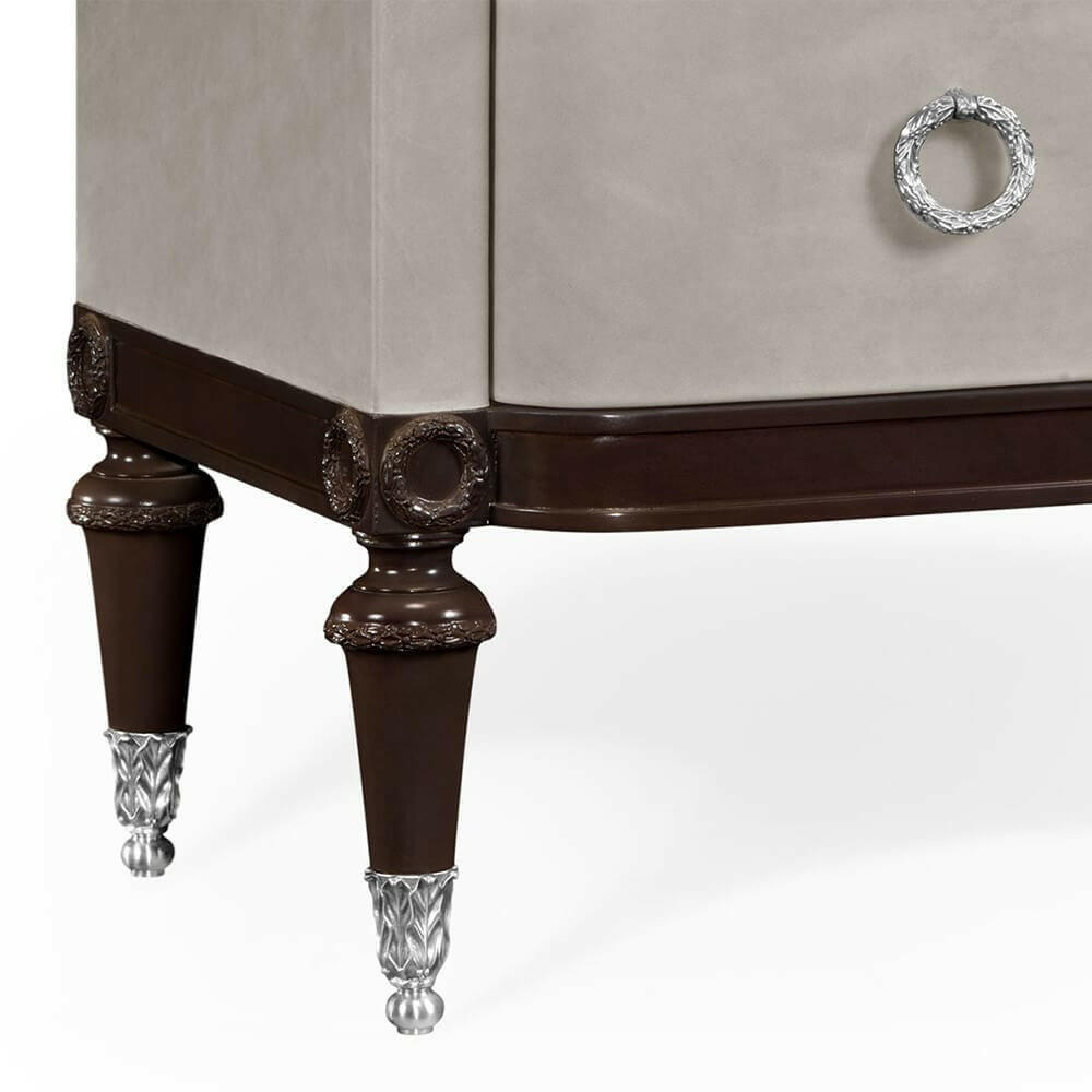 Jonathan Charles Chest of Drawers in Grey Leather.