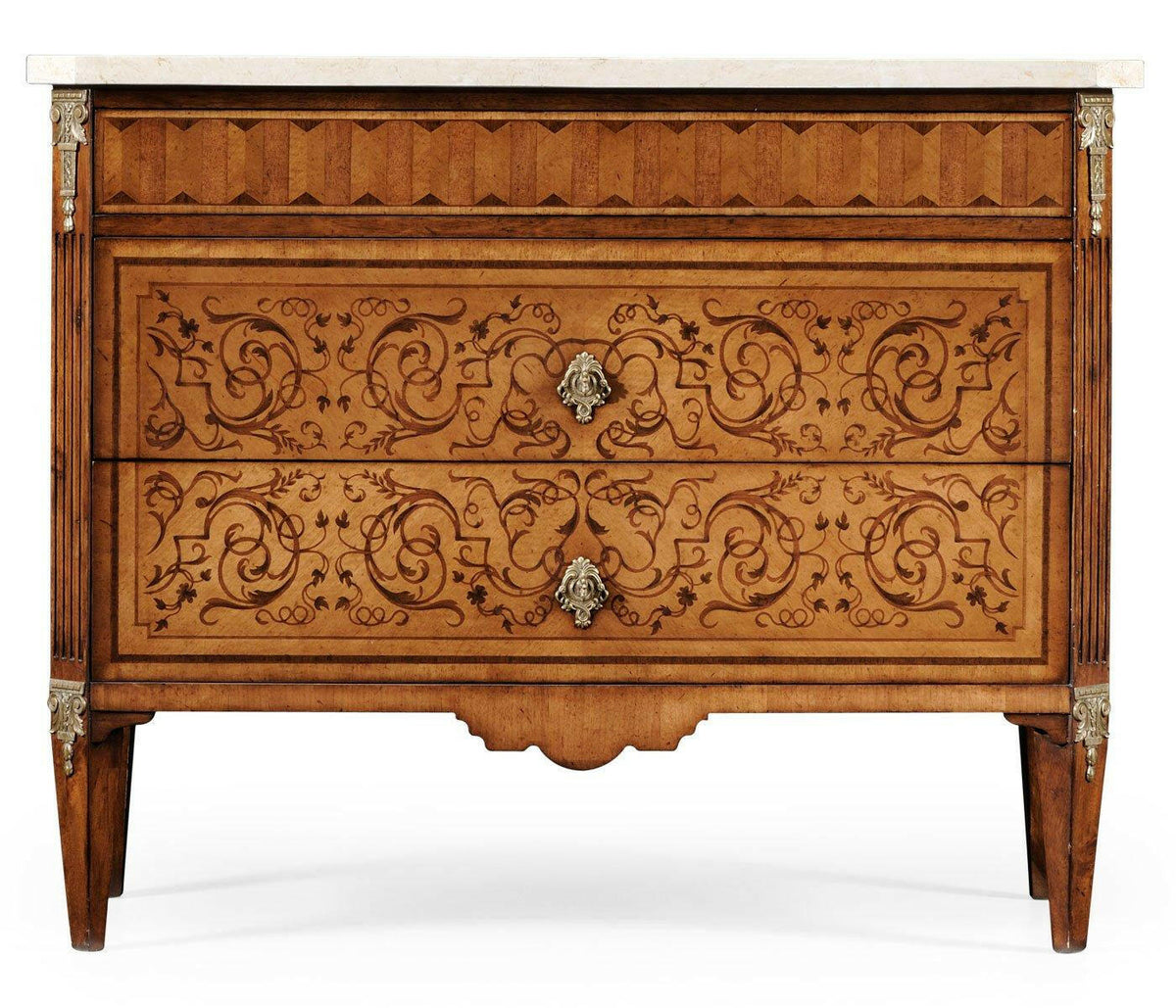 Jonathan Charles Chest of Drawers Palazzo in White Scagliola.