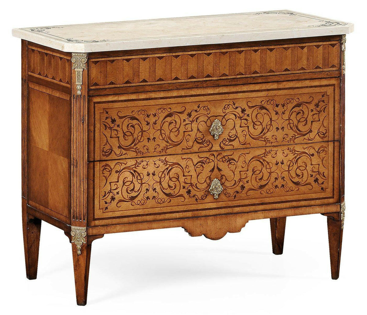 Jonathan Charles Chest of Drawers Palazzo in White Scagliola.