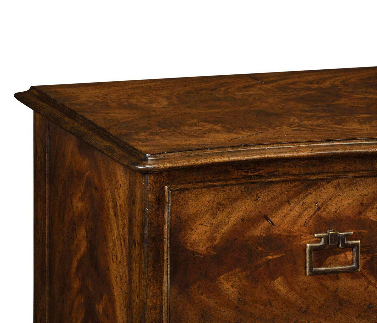Jonathan Charles Chest of Drawers Sheraton in Brown Mahogany.