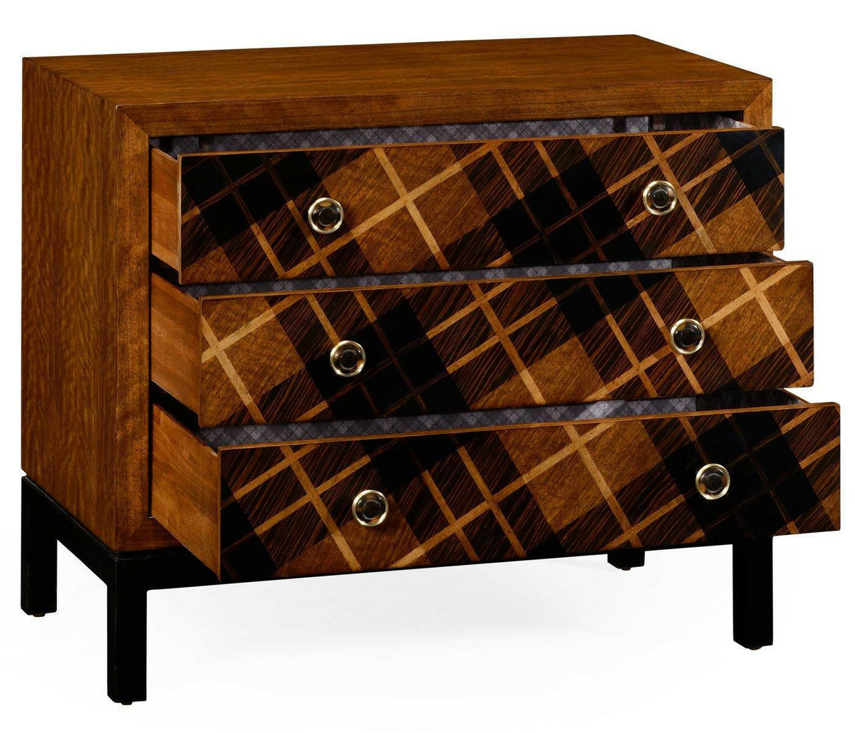 Jonathan Charles Chest of Drawers Tartan in Walnut.
