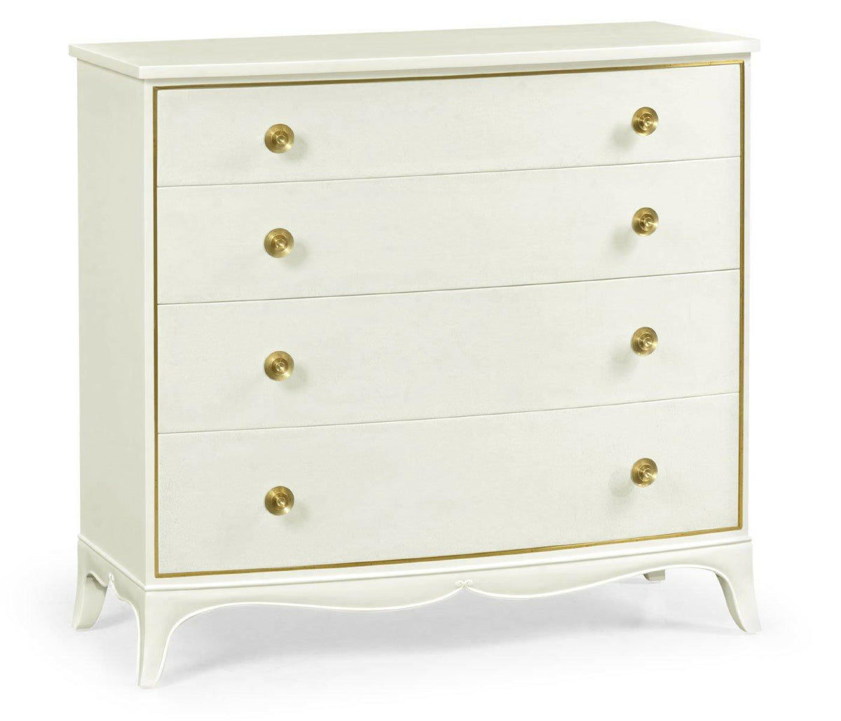 Jonathan Charles Chest of Four Drawers Crackle Ceramic Lacquer.