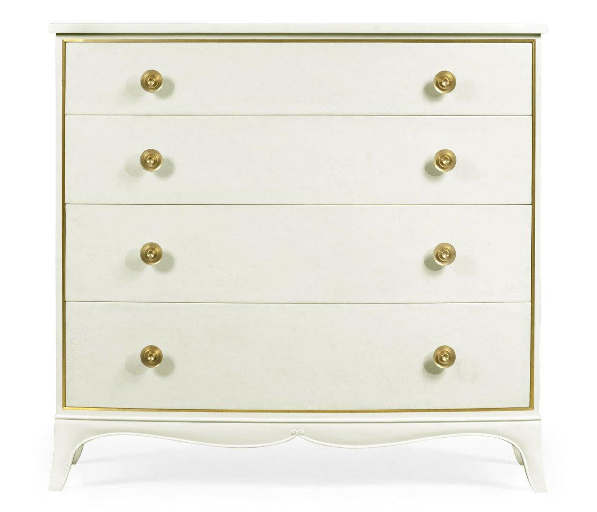 Jonathan Charles Chest of Four Drawers Crackle Ceramic Lacquer.