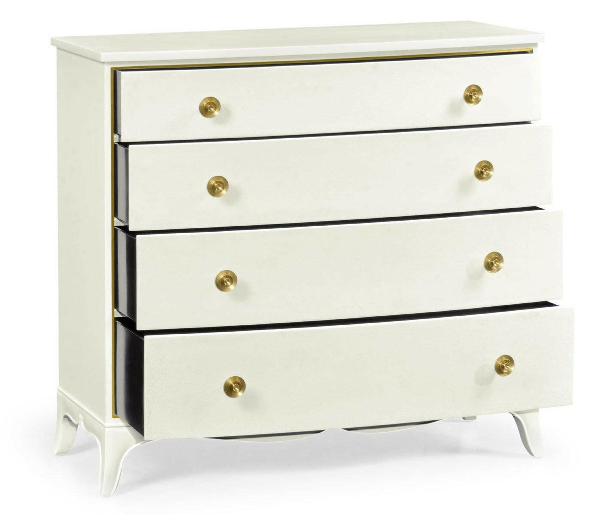 Jonathan Charles Chest of Four Drawers Crackle Ceramic Lacquer.