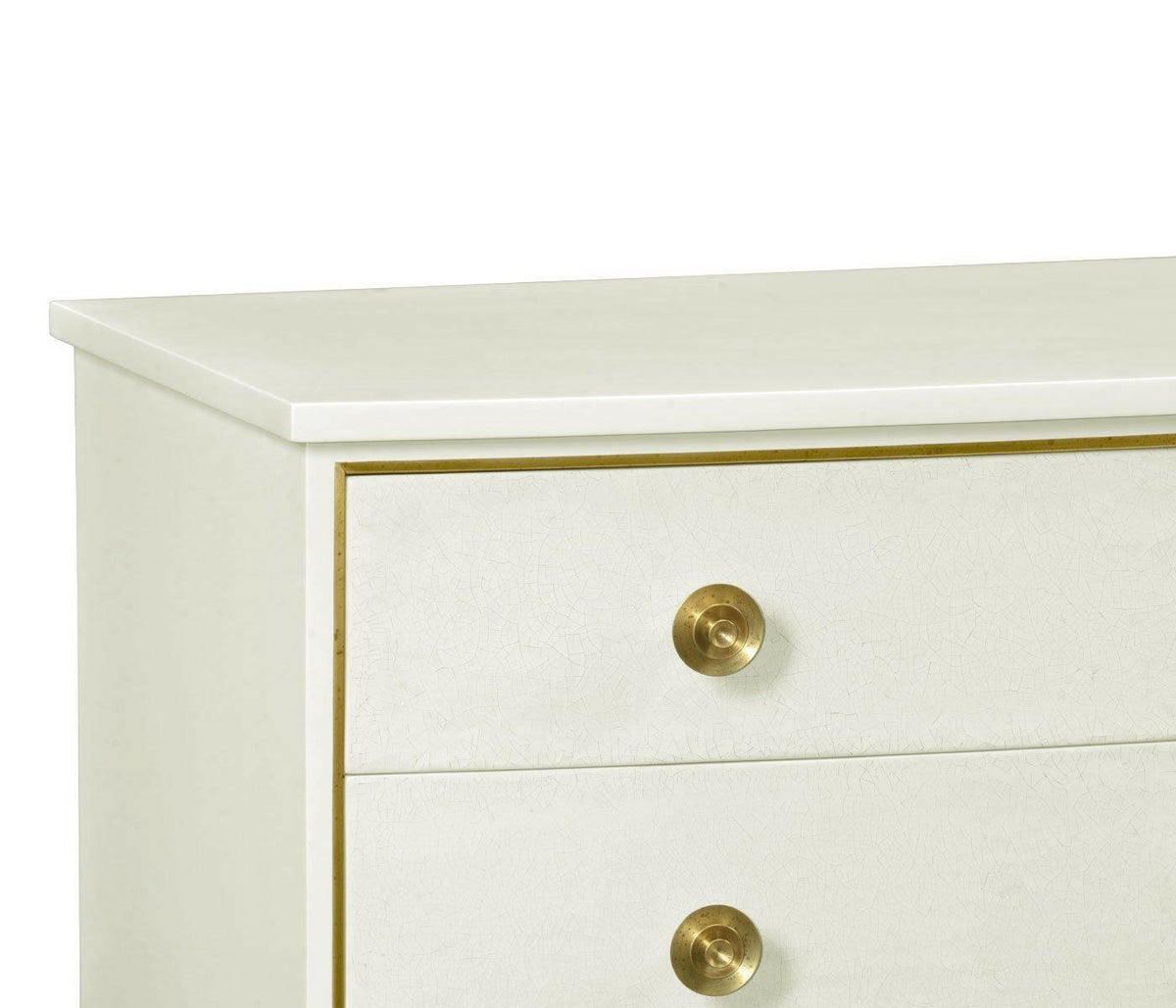 Jonathan Charles Chest of Four Drawers Crackle Ceramic Lacquer.