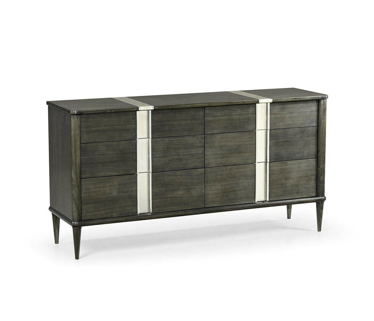 Jonathan Charles Dresser with Six Drawers in Dark Grey Walnut.