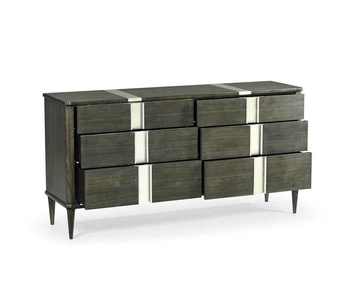 Jonathan Charles Dresser with Six Drawers in Dark Grey Walnut.