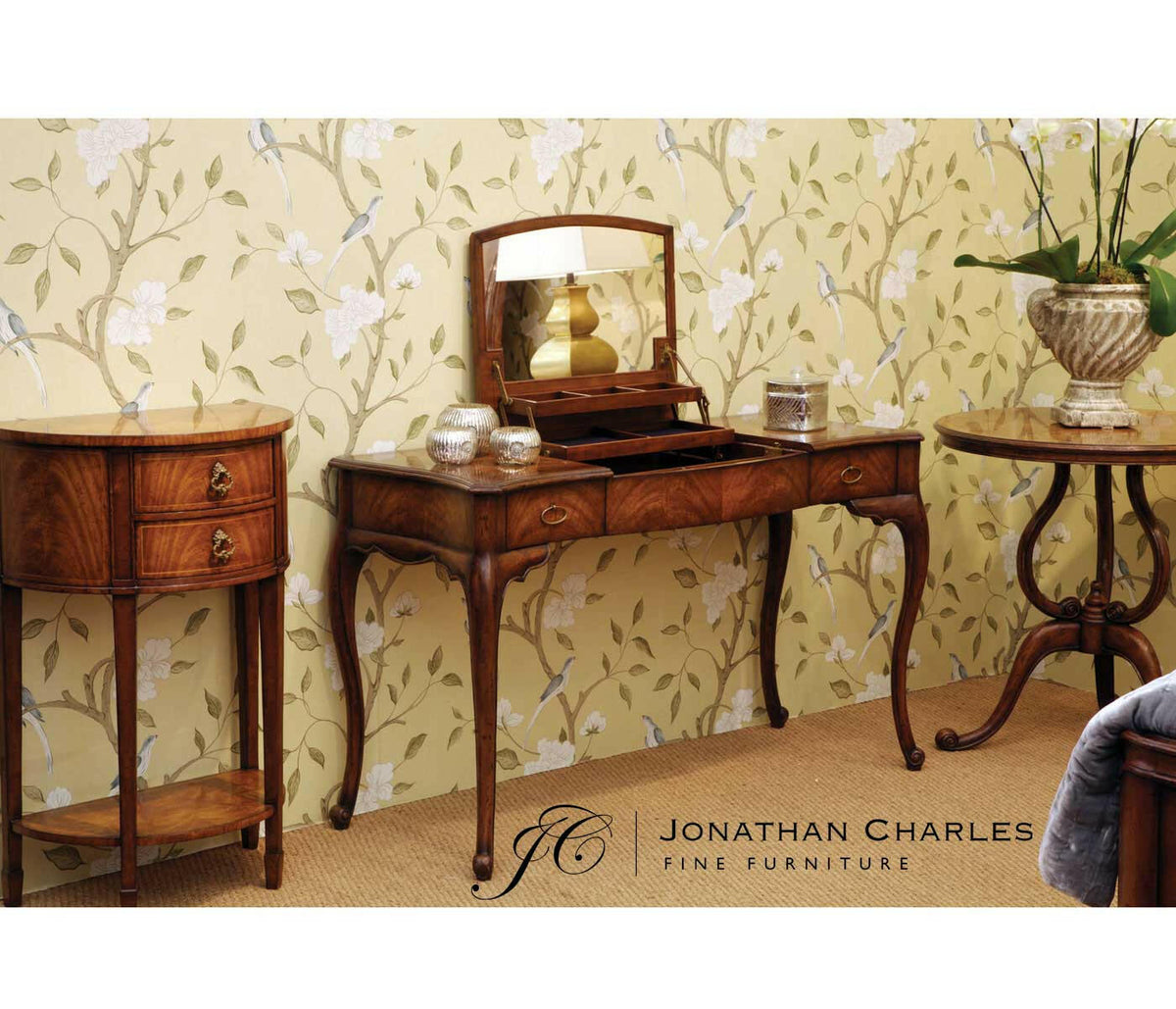 Jonathan Charles Dressing Table Monarch with Hinged Mirror.