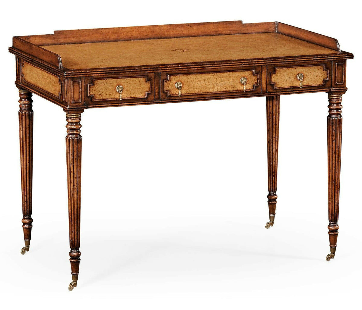 Jonathan Charles Dressing Table Monarch with Leather Inset Drawers.