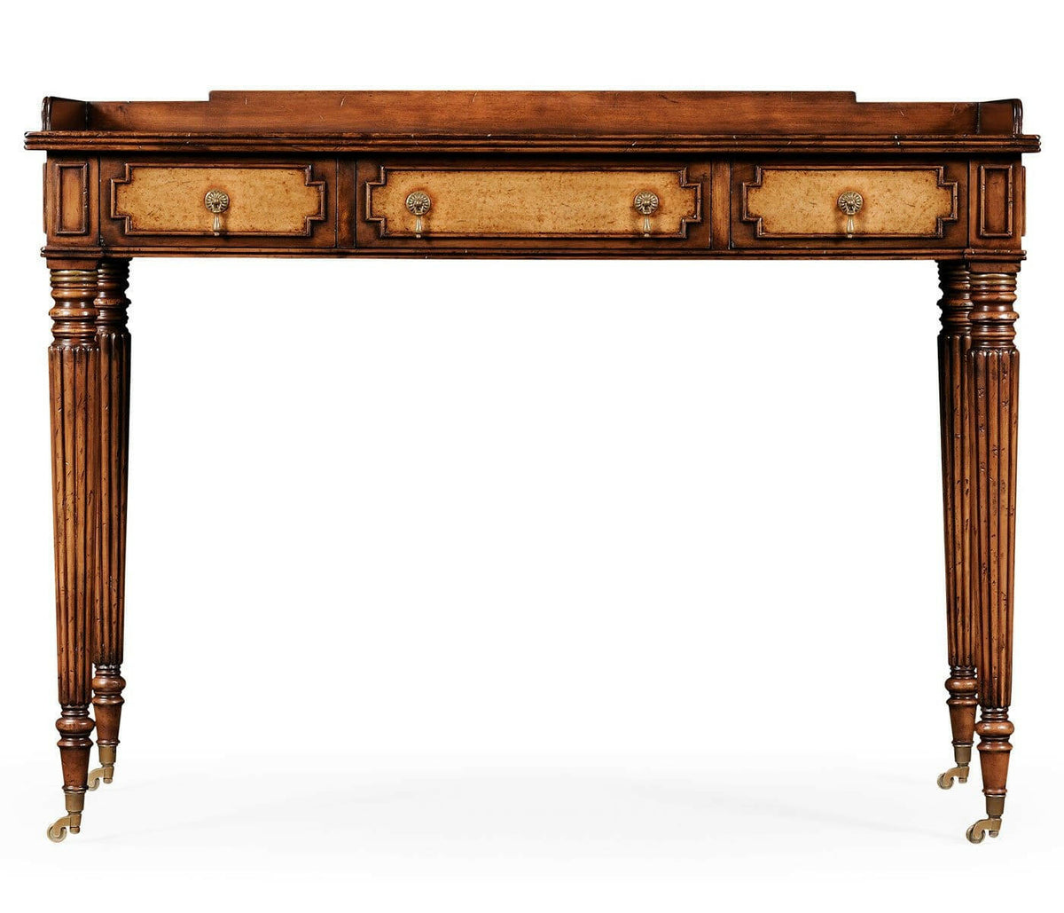 Jonathan Charles Dressing Table Monarch with Leather Inset Drawers.