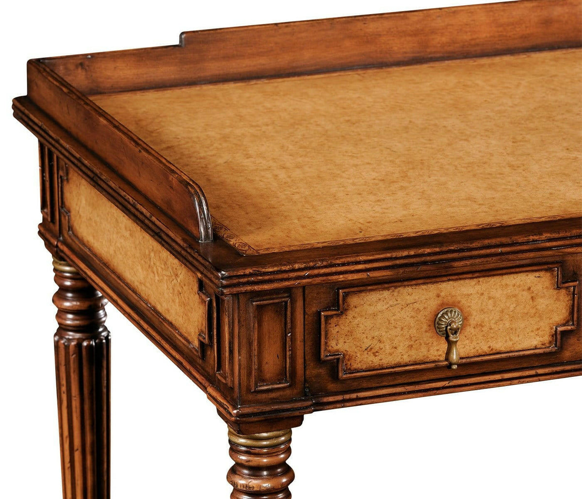 Jonathan Charles Dressing Table Monarch with Leather Inset Drawers.