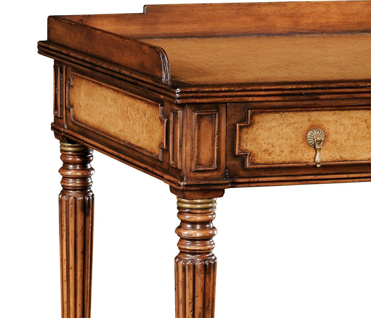 Jonathan Charles Dressing Table Monarch with Leather Inset Drawers.