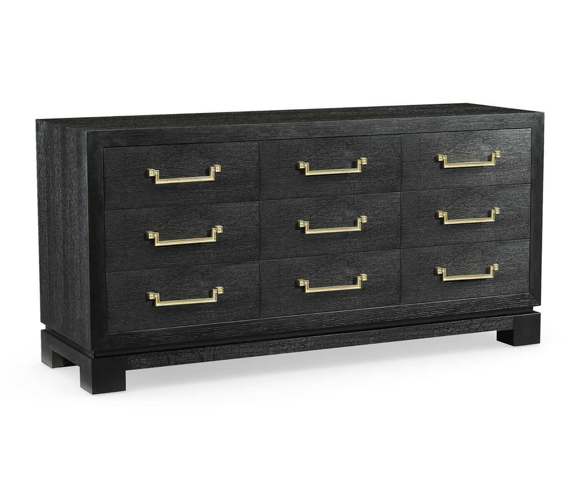 Jonathan Charles Ebonised Oak 9 Drawer Dresser.